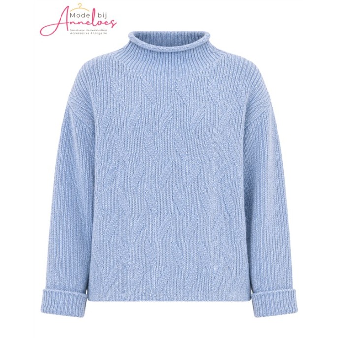 Blue Seven Pullover 248140 LM turtle chenille Blauw Blue Seven Pullover 248140 LM turtle chenille Blauw